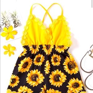 SHEIN Girls sunflower romper
